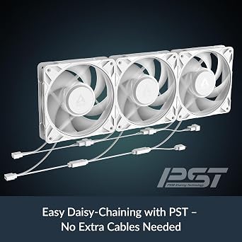 Arctic P12 Pro A-RGB (أبيض) - مروحة قوية متميزة 120 مم PWM Fan 600~3000RPM 0RPM < 5% PWM 5V Digital RGB Fluid Dynamic Bearing 4Pin - أبيض مع مقسم كابل Y