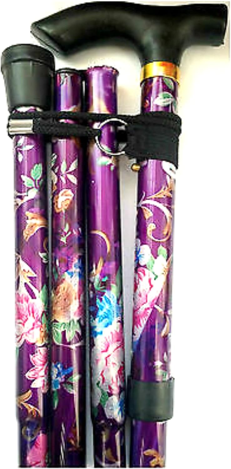 BIZHUDP Walking Stick, Easy Adjustable Height Folding Extendable