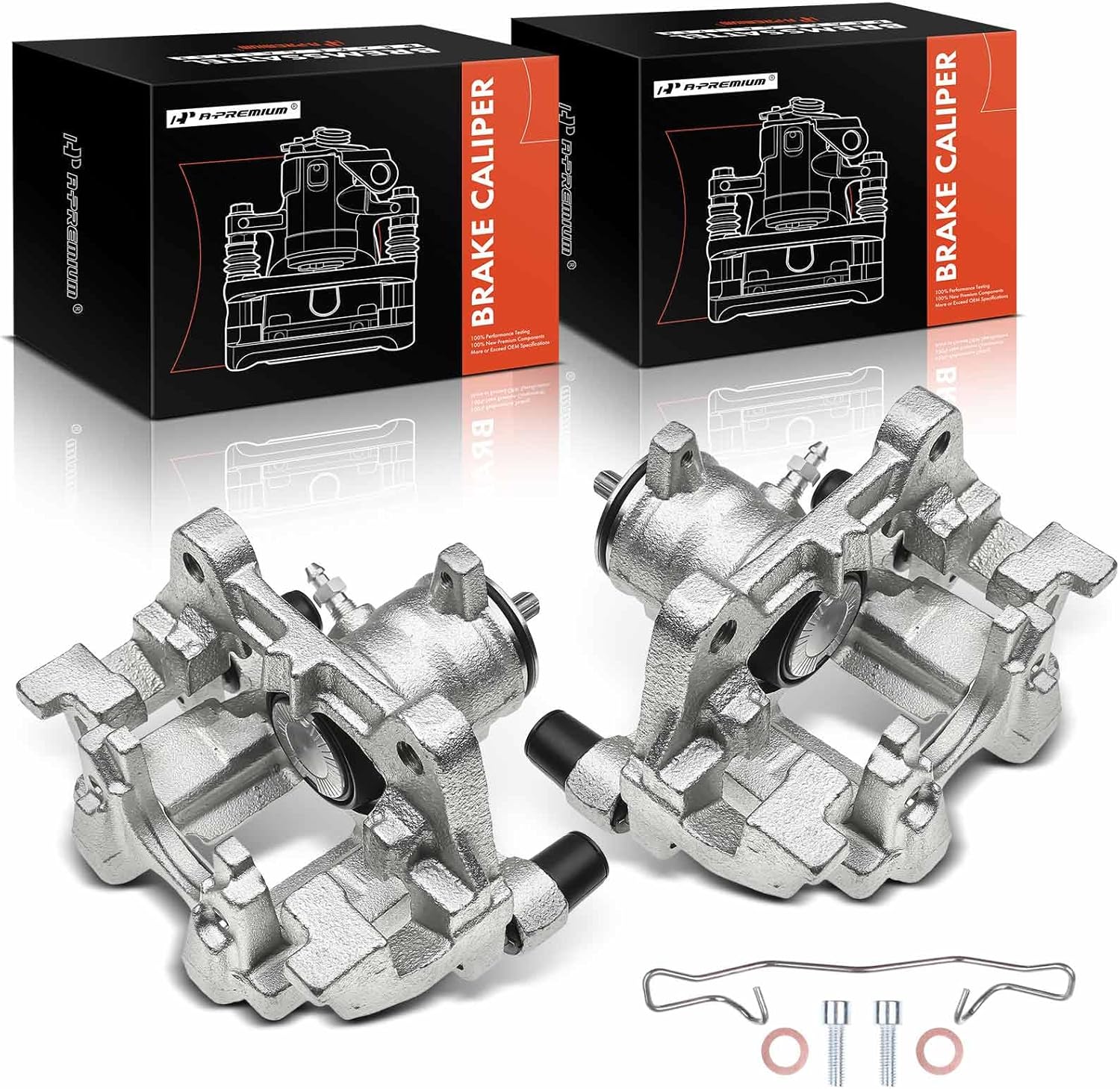 A-Premium Rear Disc Brake Caliper Assembly with Bracket Compatible with Select Ford and Lincoln Models - Fusion 2013-2020, Police Responder Hybrid, SSV Plug-In Hybrid, Continental, MKZ