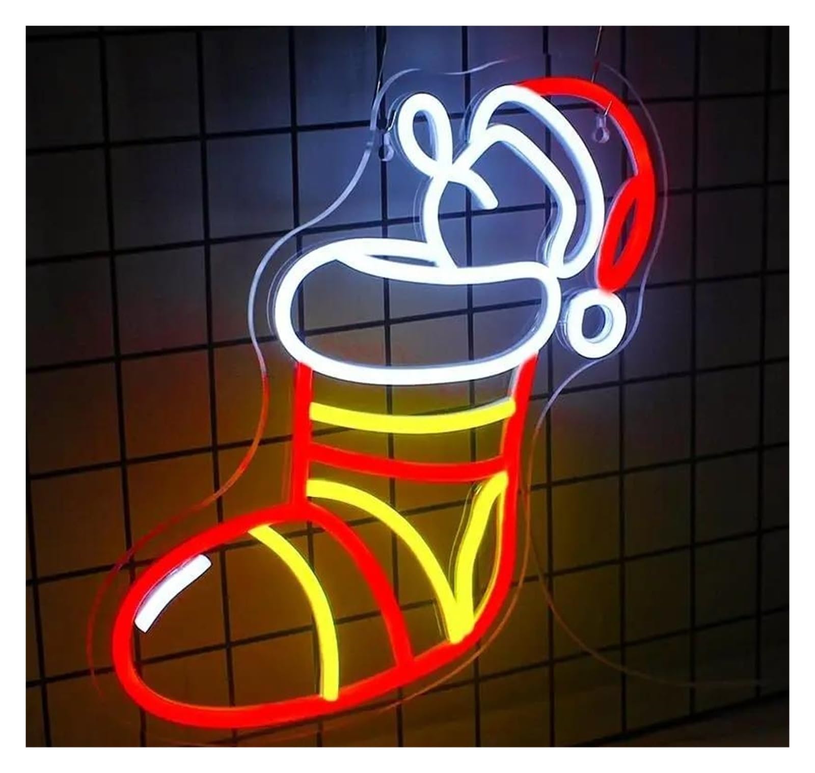 LEMST Signs Lamp Socks Neon Sign for Party Windows Bedroom Living Room Decor Light Up Sign 30X29cm