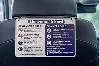 NIVRANA French & English Rideshare Car Sign 2-Pack – Bilingual Ride Etiquette Signs for Rideshare Drivers – Improve Ratings & Earn More Tips – 9" × 6"