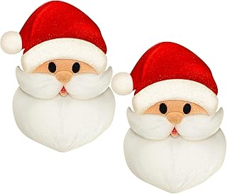 Christmas Cute Porch Light Cover Christmas Outdoor Decoration Flexible Light Cover for Porch Light and Garage Lights (Santa, 2 Pcs)