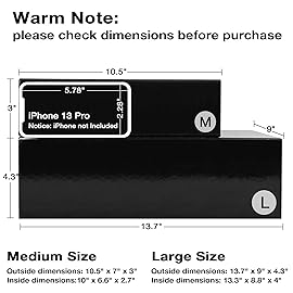 Aimyoo 3 Pack Black Collapsible Gift Box with Magnetic Closure Lids 10.5x7x3 in, Bridesmaid Groomsmen Proposal Box, Medium Rectangle Box for Present Graduation Wedding Storage