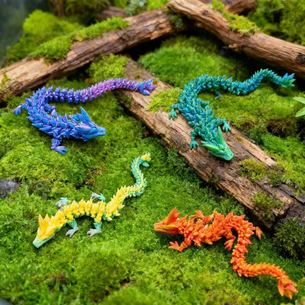 4 Pcs 3D Printed Dragon Eggs with Dragon Inside, Mystery Surprise Easter Eggs for Kids Adults, Unique Collectible Desktop Decor, Christmas Ornament Stocking Stuffers Gifts