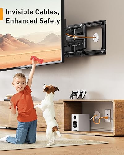 Miniatura 2 de Perlegear Ocultador de cable para TV montado en la pared, ocultadores de cables para TV y altavoces montados, kit de gestión de cables en la pared,
