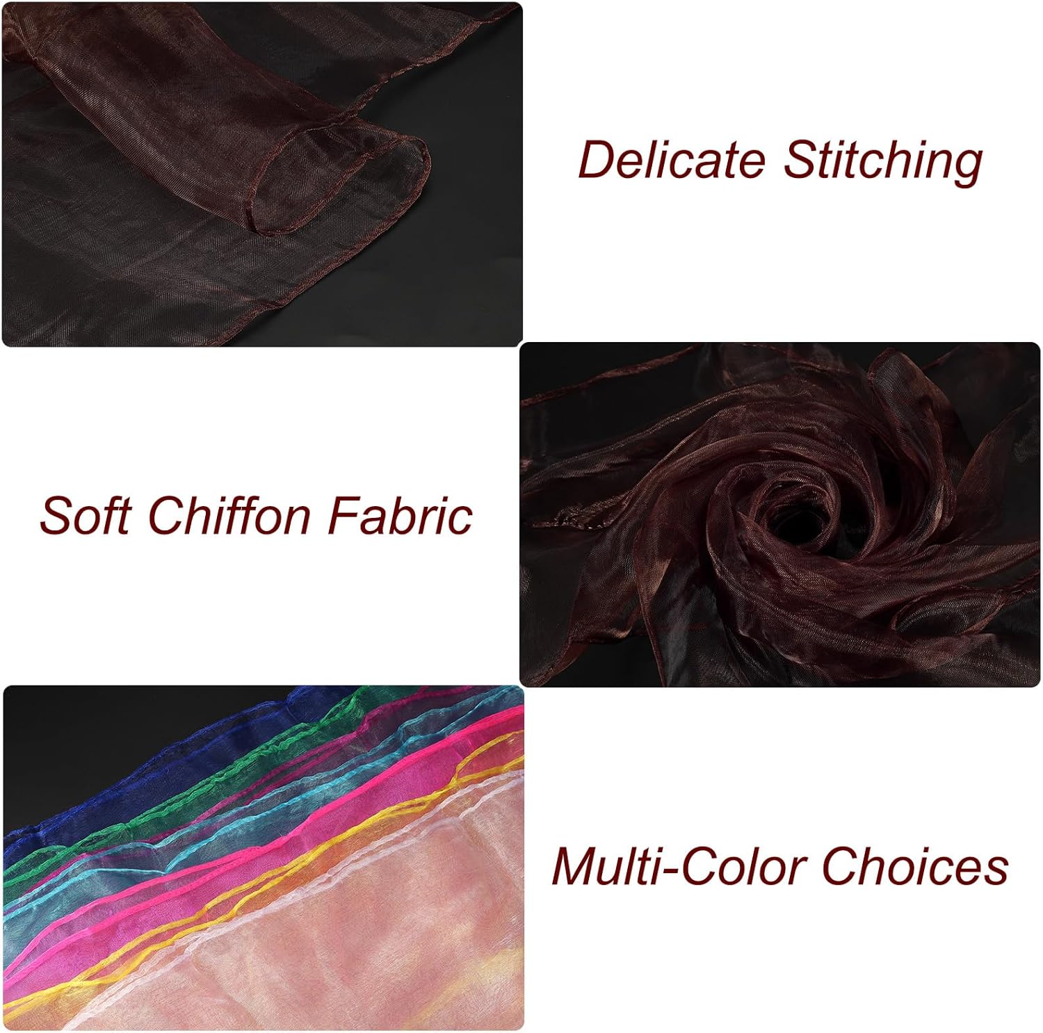 PATIKIL Dance Scarves, 48 Pcs Square Juggling Scarves 24 by 24 Inches Music Movement Scarves Performance Props Accessories for Playing Magic Juggling