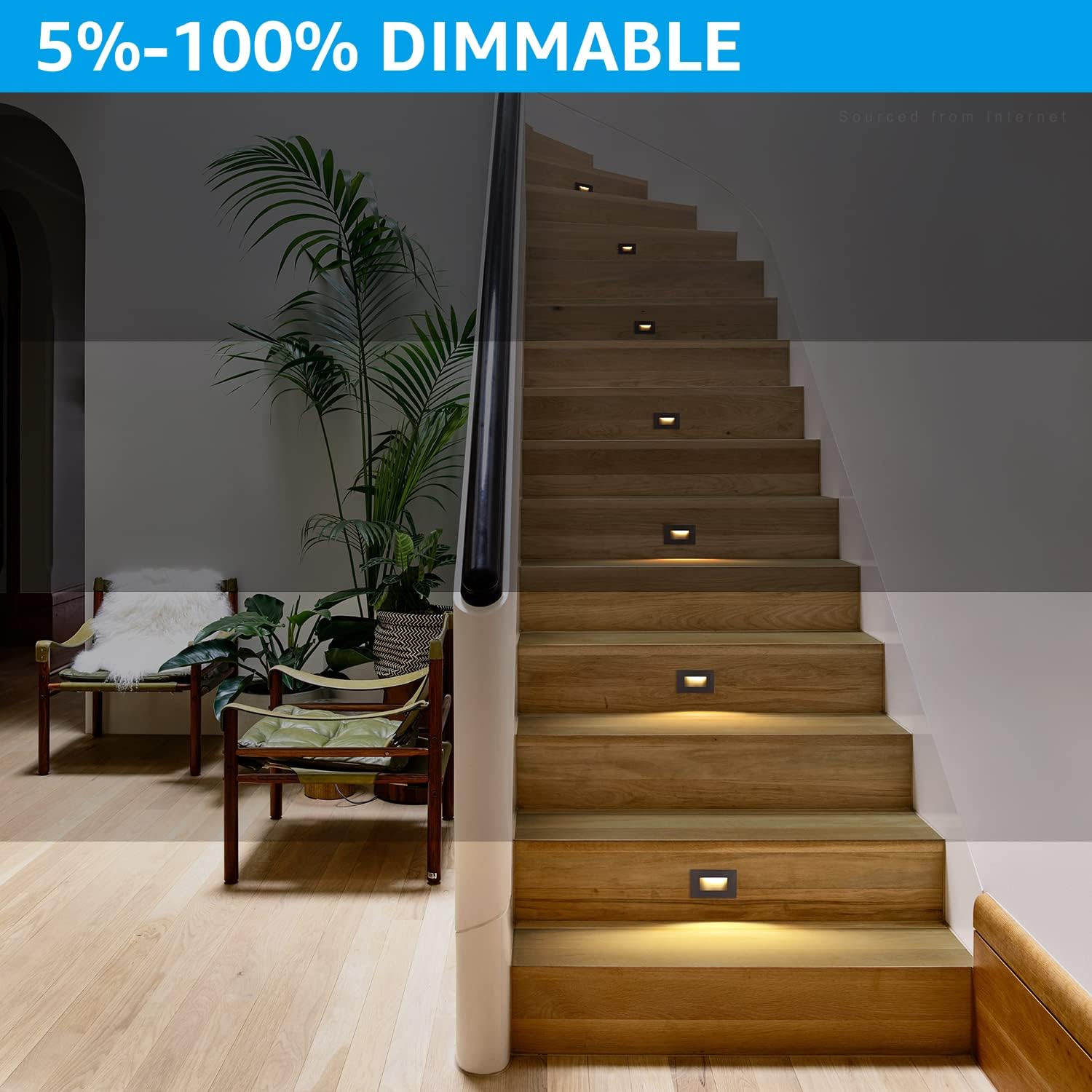 LEONLITE 12-Pack Classic Series 120V LED Step Lights, Dimmable 3.5W Indoor Outdoor Stair Light, 150lm, ETL Listed, Horizontal, IP65 Waterproof, Aluminum, CRI 90, 3000K Warm White, Oil Rubbed Bronze - - 