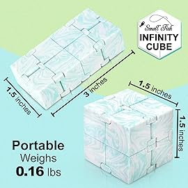 SMALL FISH Infinity Cube Sensory Fidget Toy, Sensory Tool EDC Fidgeting Game for Kids and Adults, Cool Mini Gadget Best for Stress and Anxiety Relief, Hand-Held Fidget Toy (Marble)