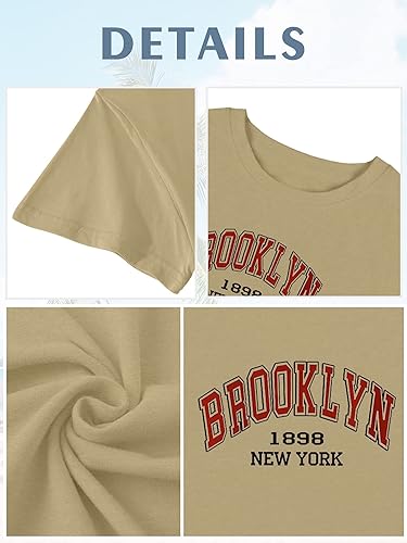 Miniatura 4 de TAKEYAL Camisetas gráficas de Los Ángeles para mujer, camiseta de manga corta con estampado de letras de California