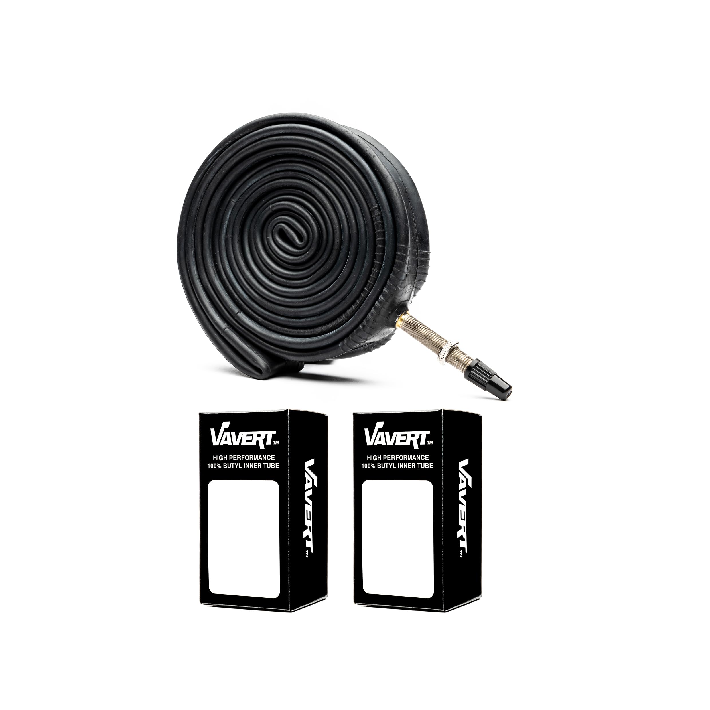 VAVERT 700x18-25c Presta Valve (80mm) Inner Tube - Twin Pack