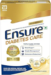 Ensure Diabetes Care Vanilla Powder, High Fiber, Protein, 36 Nutrients, Blood Sugar Management, 375g (13.23 oz), Pack of 2