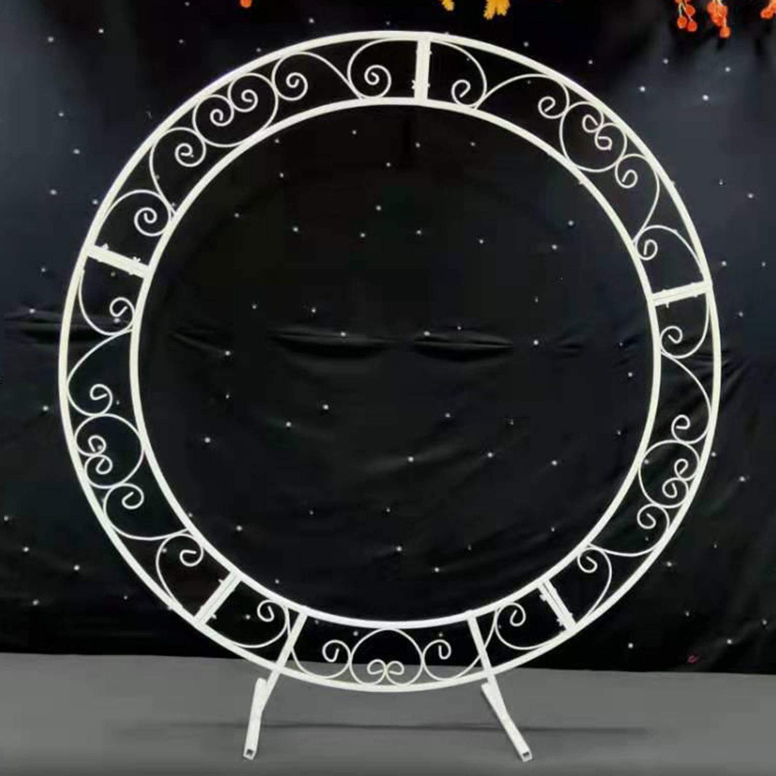 2 m runder weißer Hochzeitsbogen aus Eisen mit Blumenmotiv für den Außenbereich und Hochzeiten, Hintergrund für Schilder und Fotos, Ele Decor für Zeremonien und Empfänge
