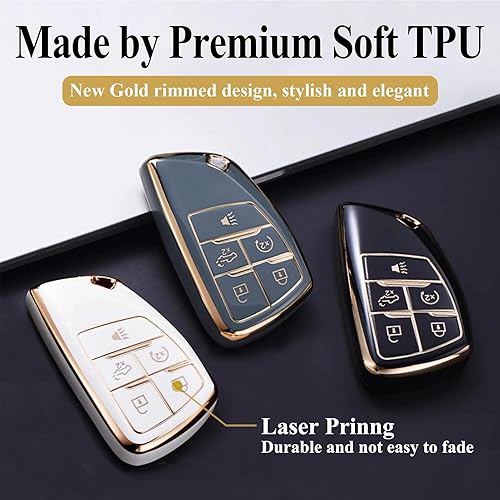Miniatura 6 de Funda para llavero Chevy GMC, para Chevrolet Silverado 1500 GMC Sierra 1500 2500HD 3500HD 3500HD Buick Envision 2022, 2023, 2024, funda de llave