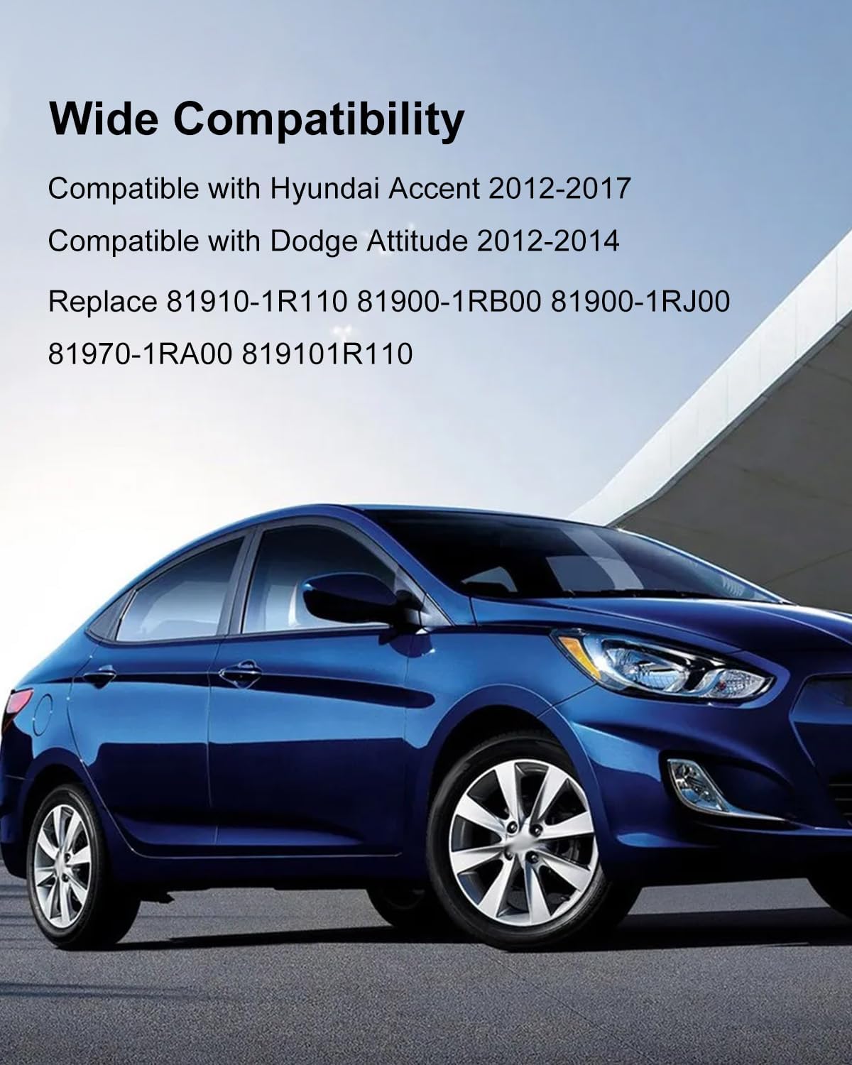 Ignition Switch Assembly Fits for Hyundai Accent 2012-2017 Dodge Attitude 2012-2014, Ignition Lock Cylinder Housing with Door Lock & Keys Replace 81910-1R110