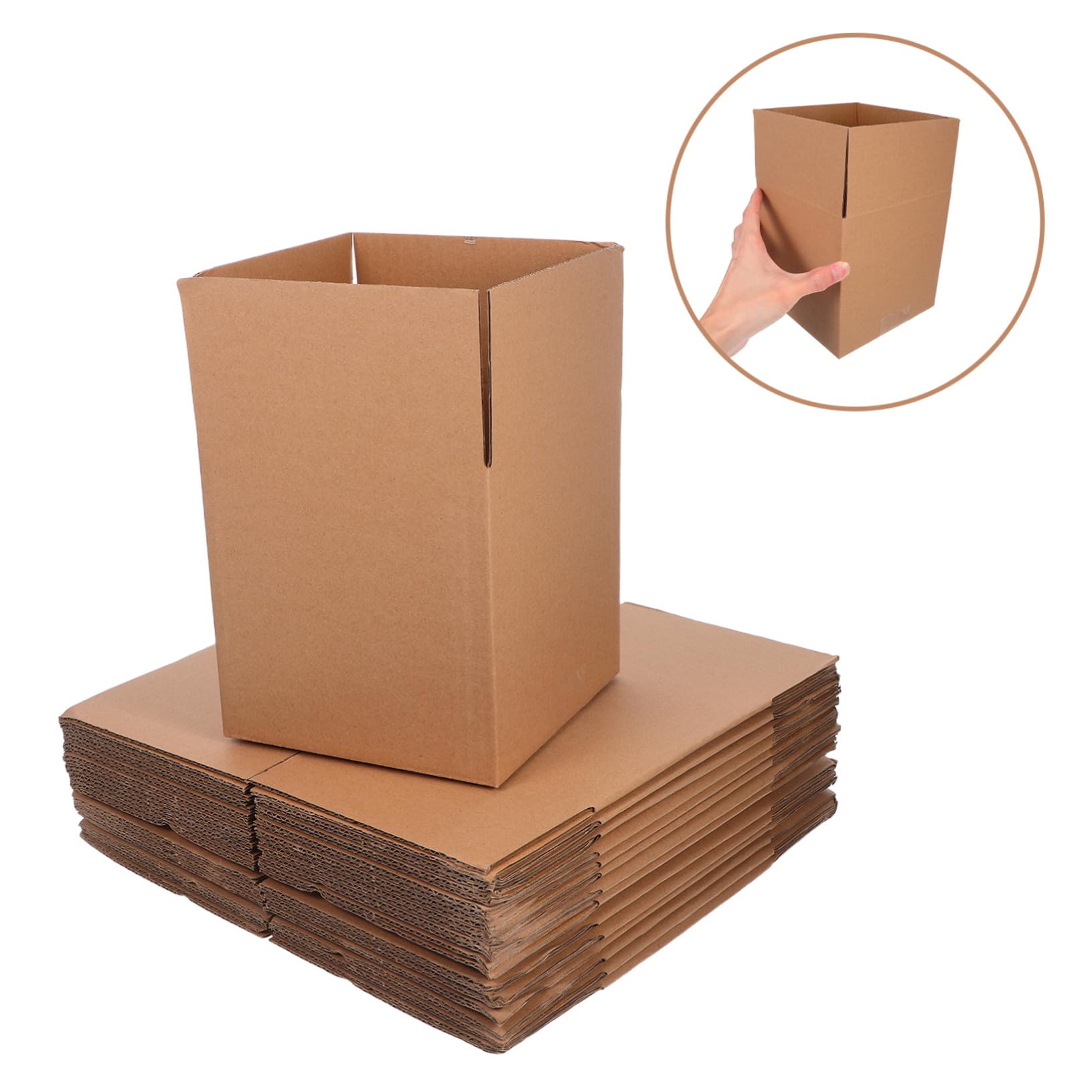 Caja de Envío Cuadrada 15 Piezas de Papel Corrugado | Montaje Fácil, Solución Fiable, Excelente Protección, Pack de 15 Unidades para Paquetes Pequeños