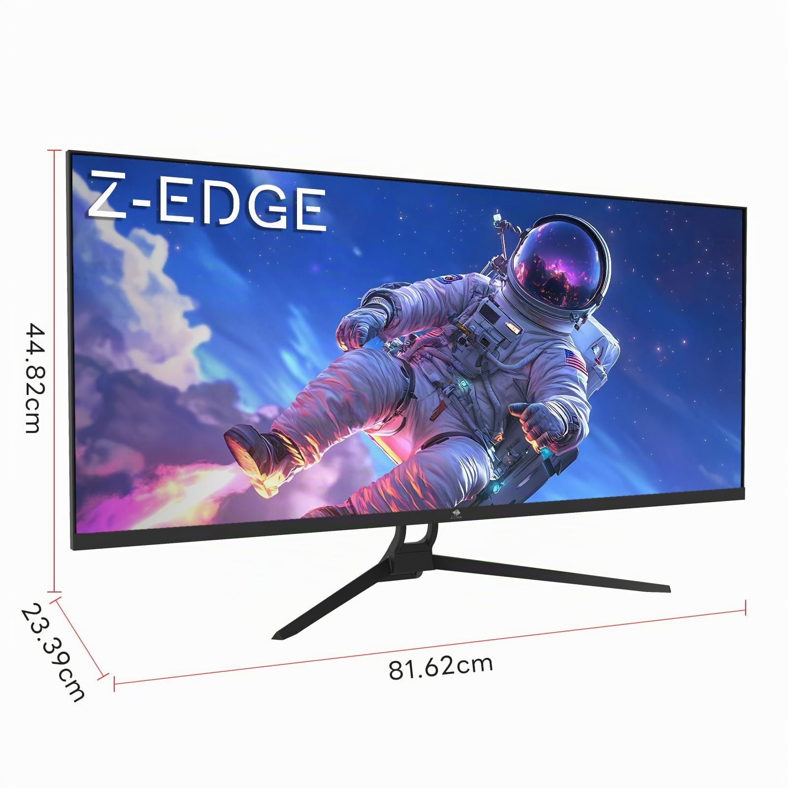 Z-Edge Schermo PC Gamer 34'', UWQHD (3440x1440), 165 Hz, Pannello IPS, 1 ms, Monitor Ultrawide 21:9, FreeSync, 300 cd/m², 2× DP1.4 & HDMI2.0, RGB, Inclinazione Regolabile, VESA 75×75 mm