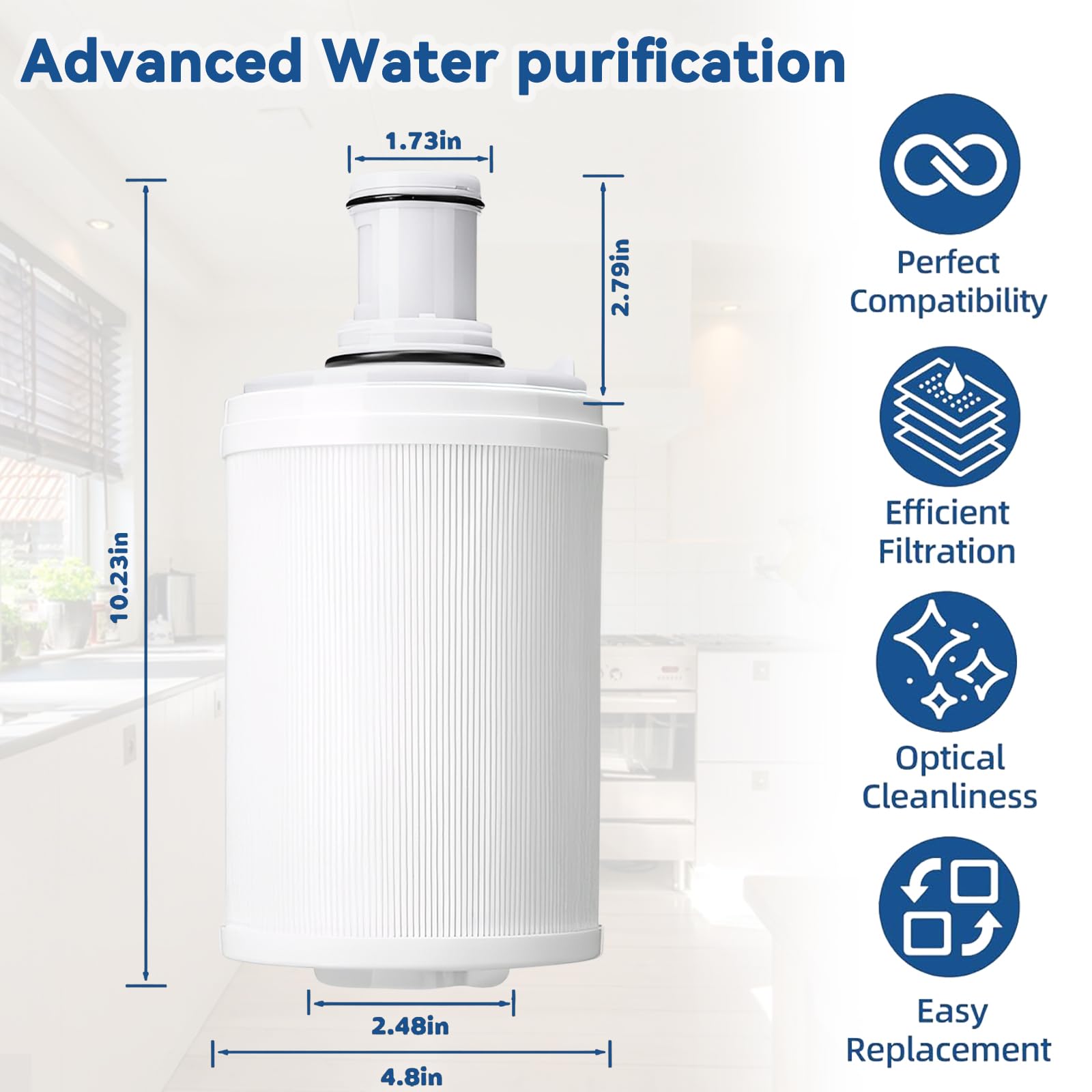 100186 Filtro dell'acqua per cartucce di ricambio Amway | Sistema di filtrazione a carbone attivo a 6 stadi, rimuove il 99% degli odori, conserva minerali sani, filtro ecologico a lunga durata da 1