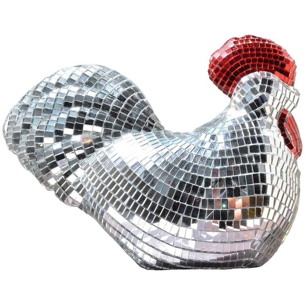 UDSKNV[KSL Home Decor-for Party Tabletop Ornament Disco Chick Figurine Mini Disco Ball in Silver