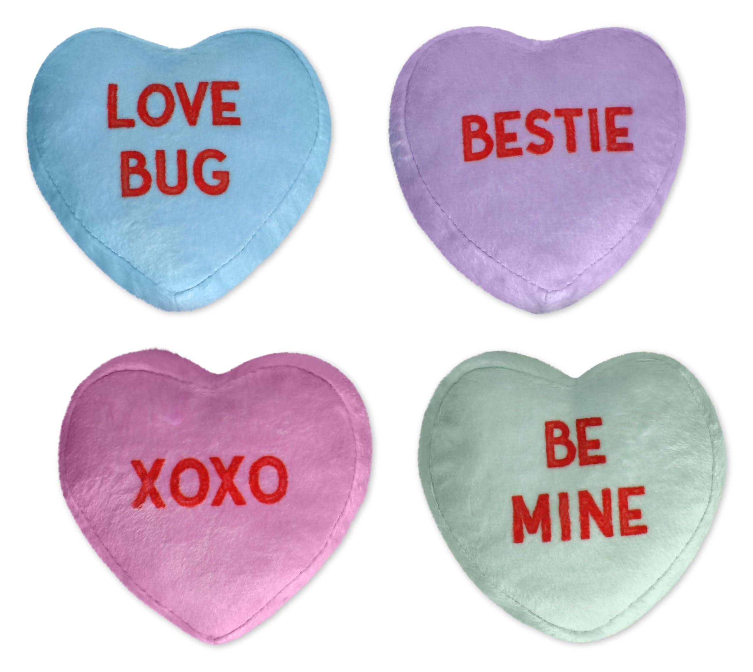 iscream Valentine Sweethearts Candy Hearts with Sayings Fleece Play Pillow Set