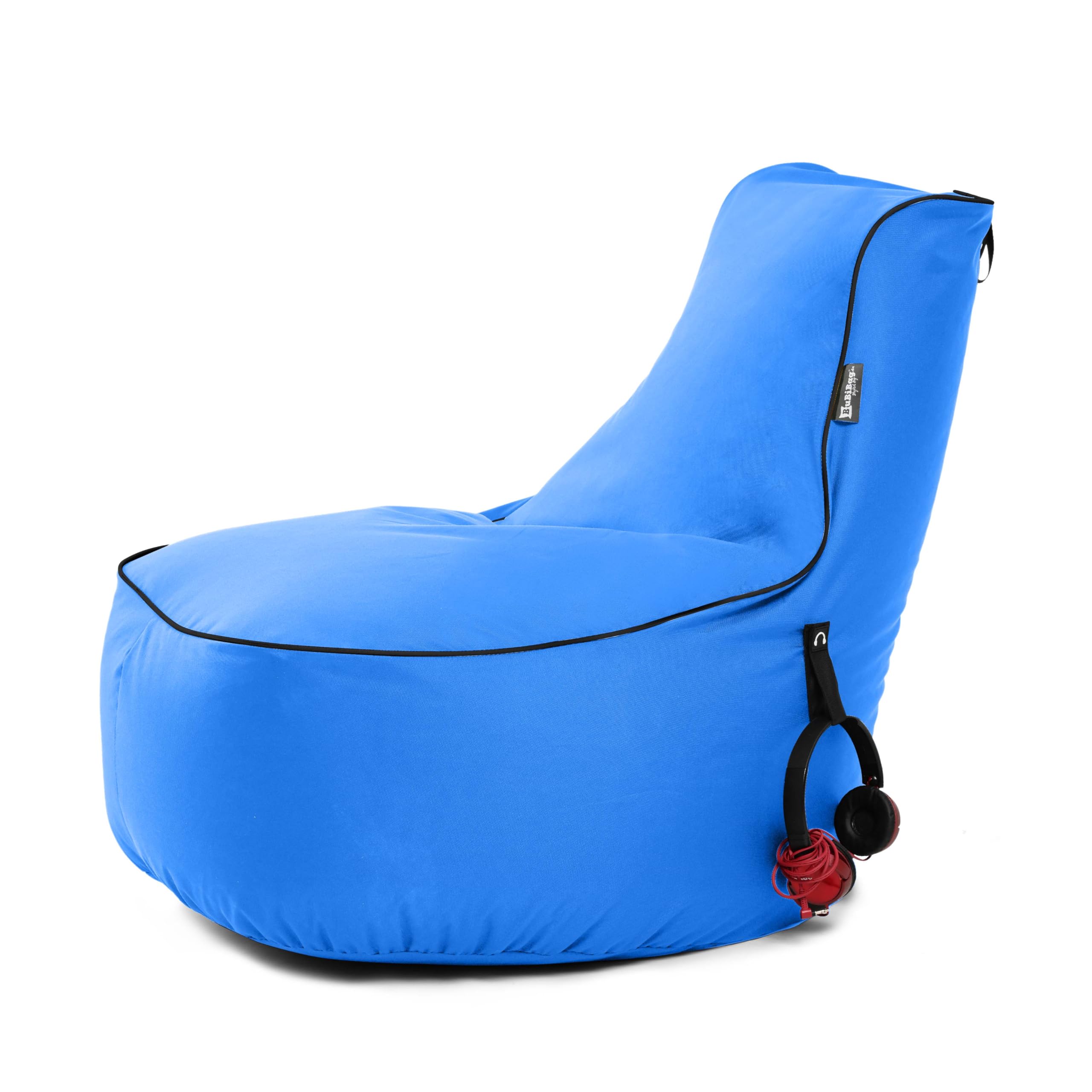 BuBiBag Gaming Sitzsack JokerBag mit Anschluss & Taschen, Halterung, Gamer Sessel für Kinder und Erwachsene, Beanbag Indoor Outdoor (Königsblau)