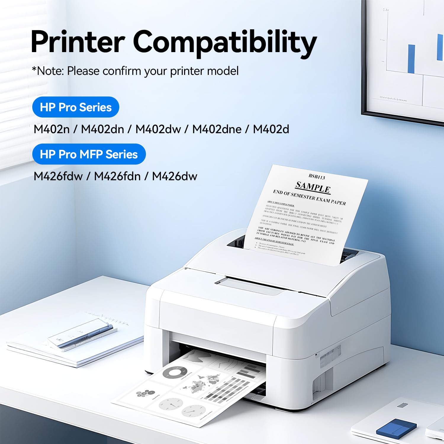 26A Toner Cartridge Black 2-Pack High Yield with Chip Replacement for HP 26A CF226A Compatible with HP Laserjet Pro MFP M426fdn M426fdw M402dn M402dne M402dw M402n Printer M426 M402 Series Ink Copier