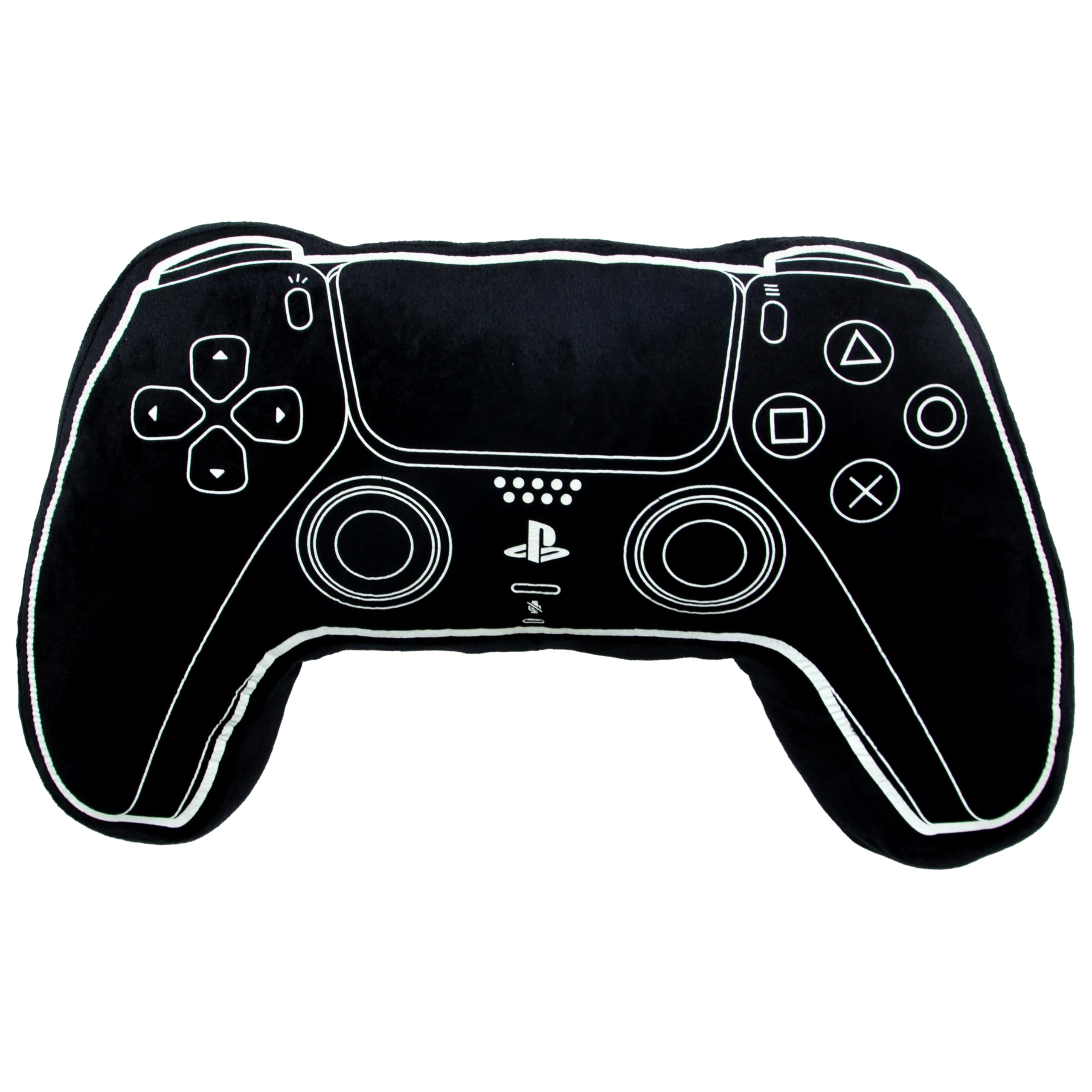 PlayStation Officially Licensed Controller Shaped Cushion Pillow | Stuffed Plush Shaped Pillow | Glow In The Dark | Perfect For Bedroom Or Gaming Décor, Black