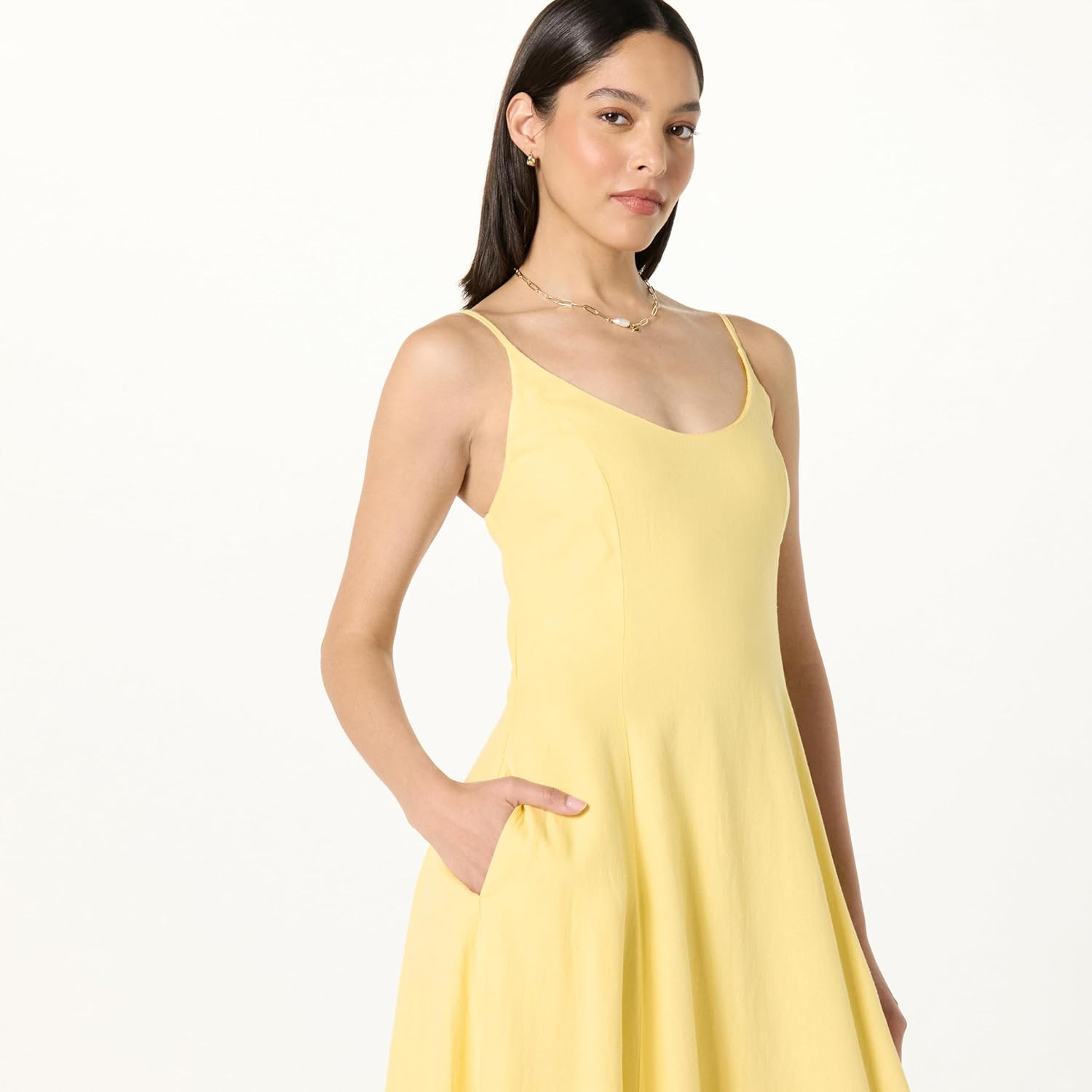 The Drop Womens Luna Scoop Neck Linen Maxi Dress - Image 3