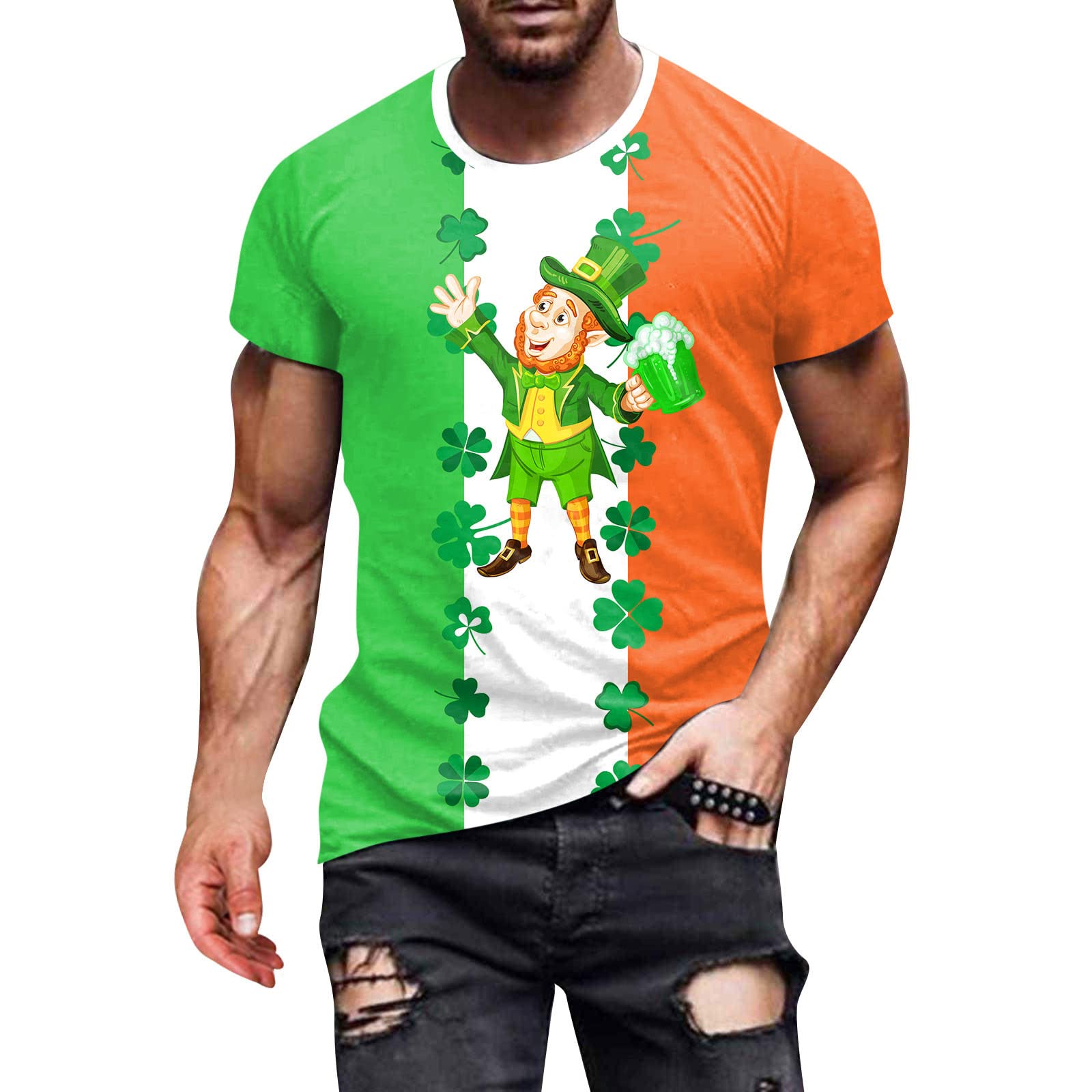 Irish Day St Patricks Day T Shirt Mens Funny Leprechaun