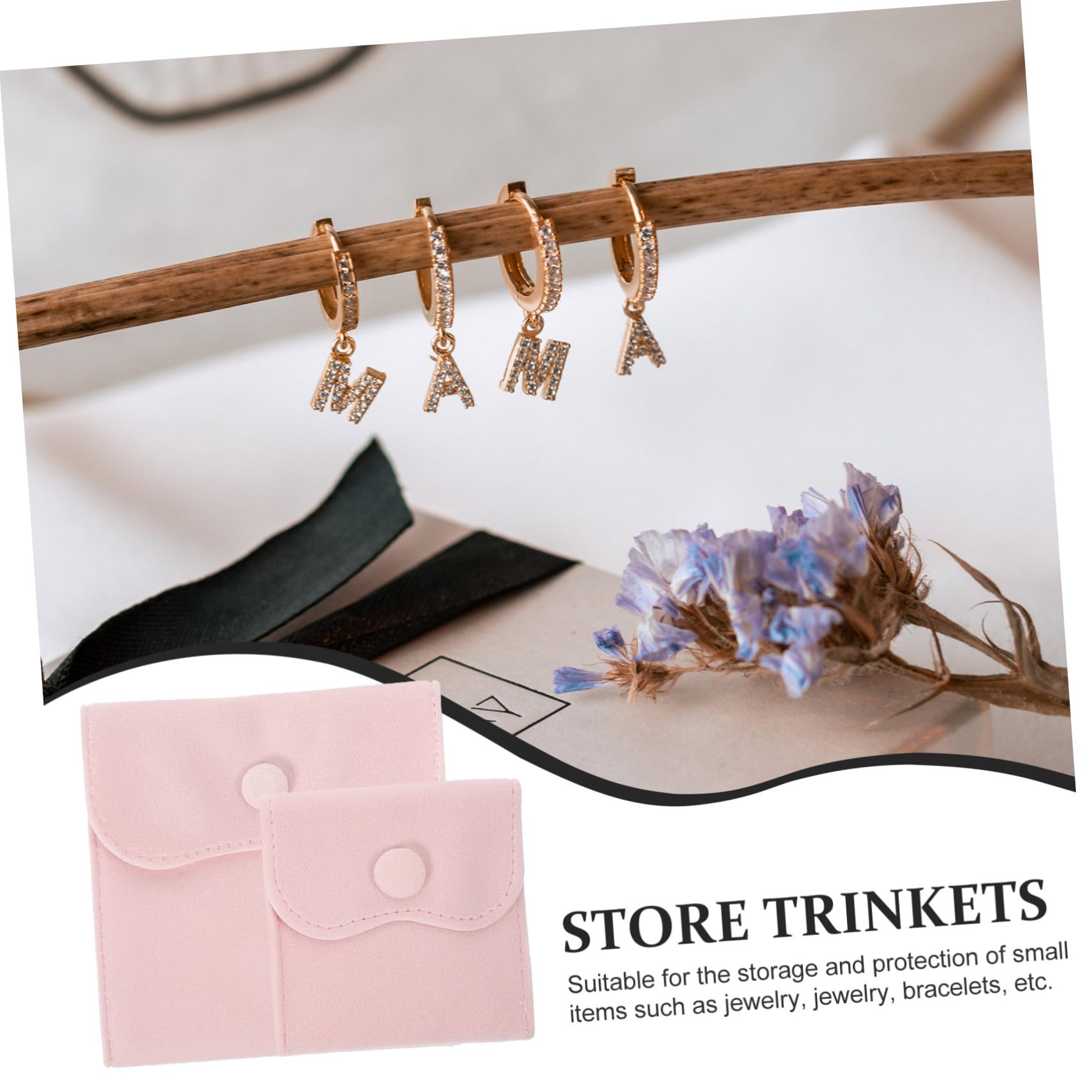 BESTYASH 50stücke Schmucktaschen Druckknopf Kleine Aufbewahrungstaschen Für Ringe Ohrringe Und Accessoires Für Reise Und Zuhause