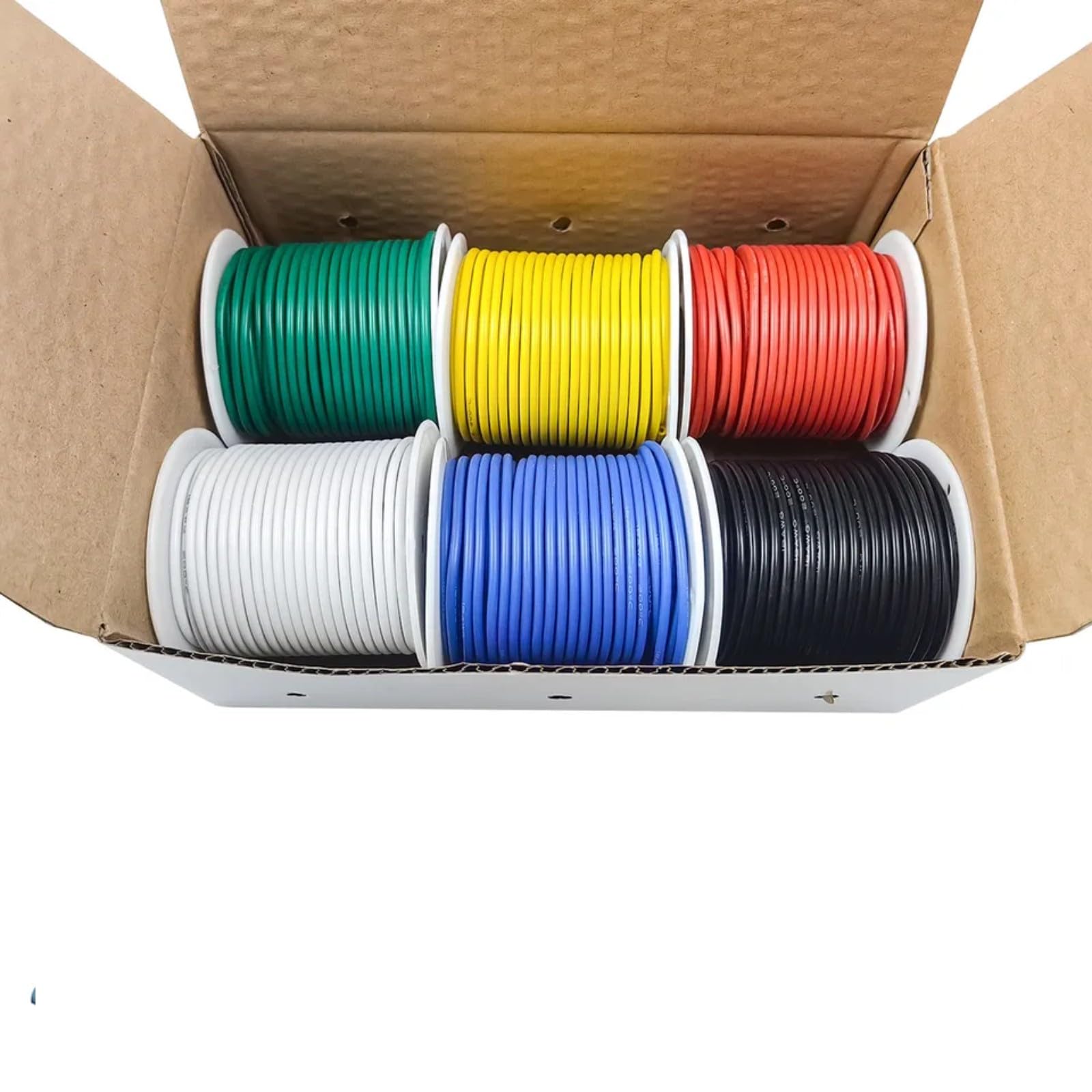 Cavi elettrici 6 Color 12-14-16-18-20-22-24-26-28-30 AWG Silicone Wire 18 Gauge(Red; 24AWG-50m)