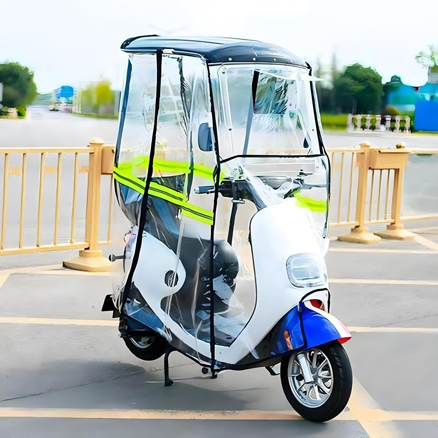 Techo protector impermeable para bicicleta eléctrica, refugio todas | Protección para scooter, parasol, tienda impermeable para scooter de movilidad, diseño parasol, tiras reflectantes