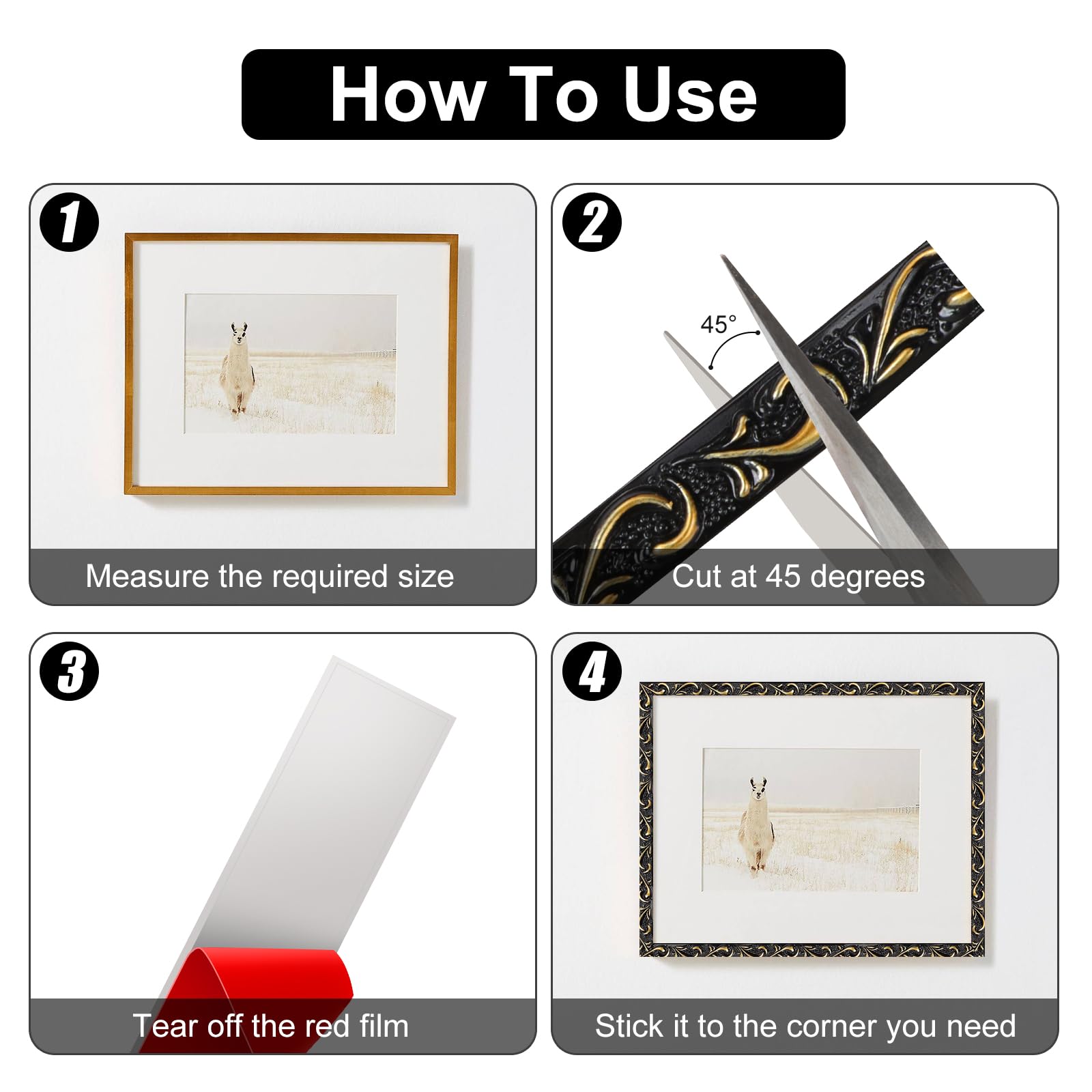 Modanatura Adesiva Flessibile Per Pareti - Cornice 3D In PVC, Argento, Facile Da Installare