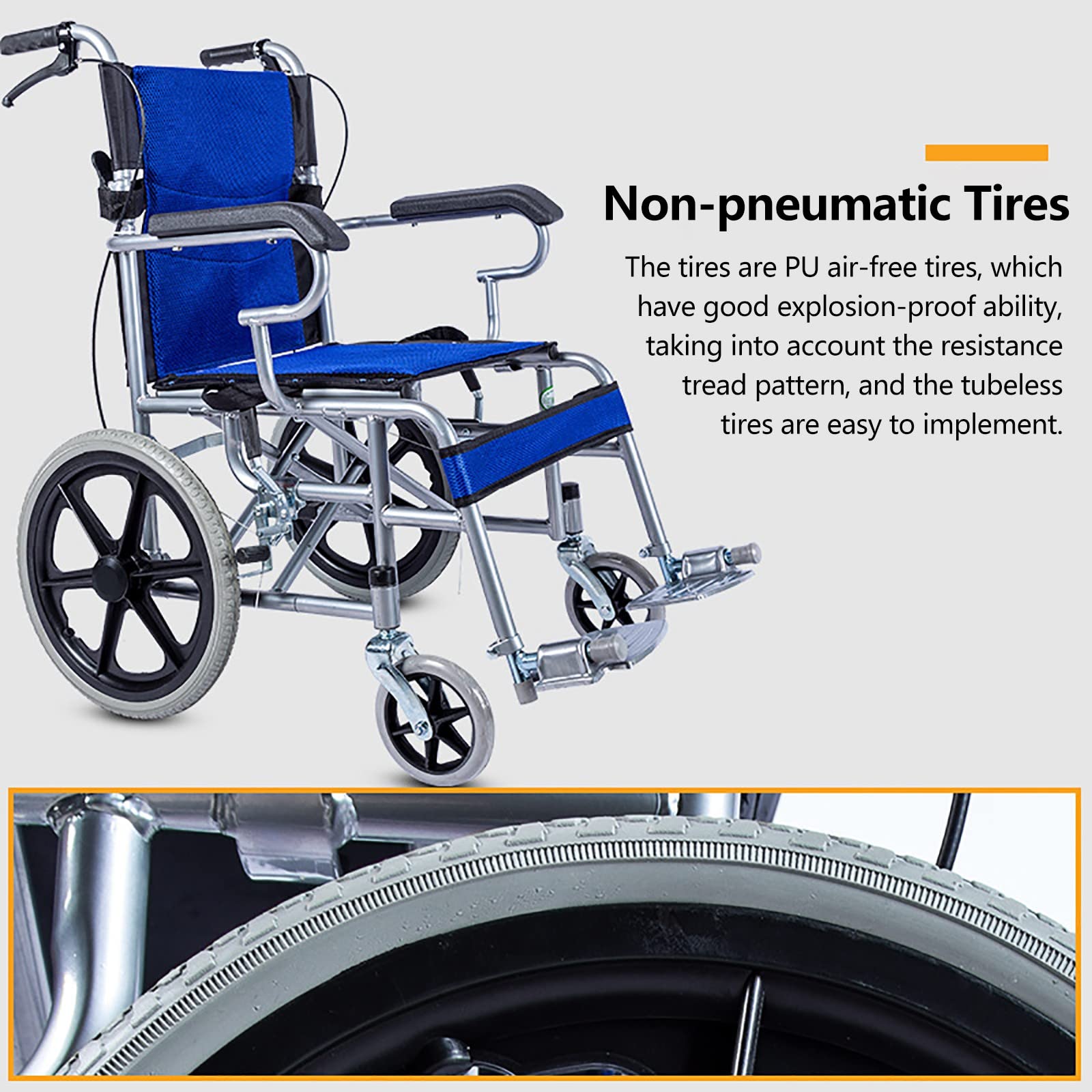 Silla De Ruedas Para Ancianos Silla De Ruedas Autopropulsada Manual Plegable Ligera Silla De Ruedas Ultraligera, Silla Médica De Transporte, Ayuda De Movilidad Manual De Viaje B,High-carbon steel