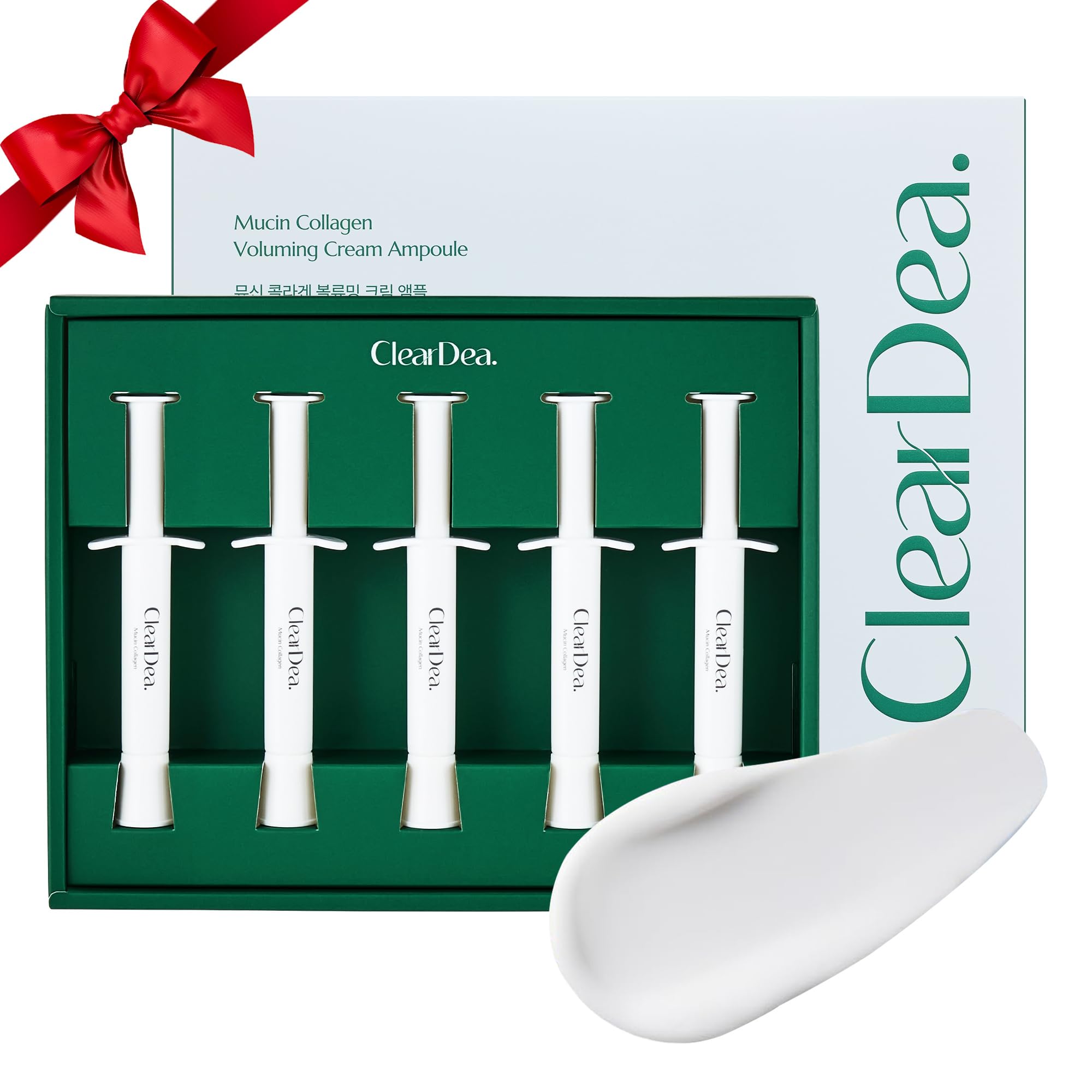 Mucin Collagen Voluming Ampoule Moisturizer Face Cream (Dual Collagen + Mucin Care) – Deep Hydrating Facial Skin Care for Women, Holiday Skincare Essential Stocking Stuffer Gift, 4ml x 5