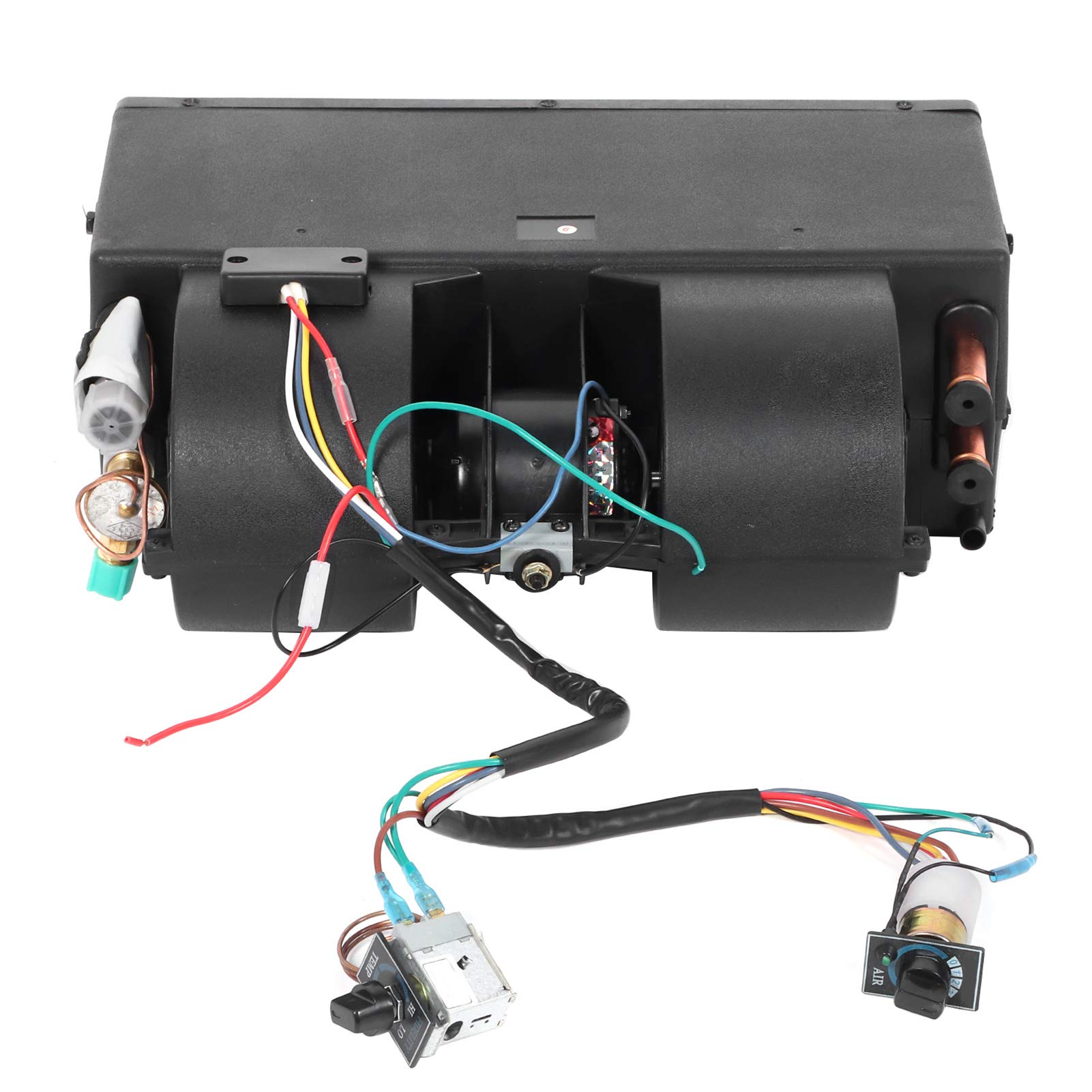 aqxreight Evaporador de Aire Acondicionado de 12V, Termostato de Refrigeración de Calefacción Debajo del Tablero, 3 Velocidades, 600CFM, Universal para Coche y Camión