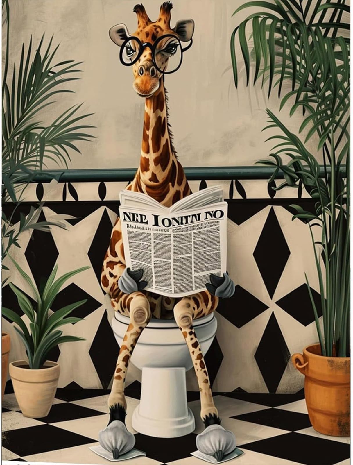 Diamond Painting Kits for Adults ， Animal Diamond Art Kits, Home Wall Decor 30x30cm (Black)