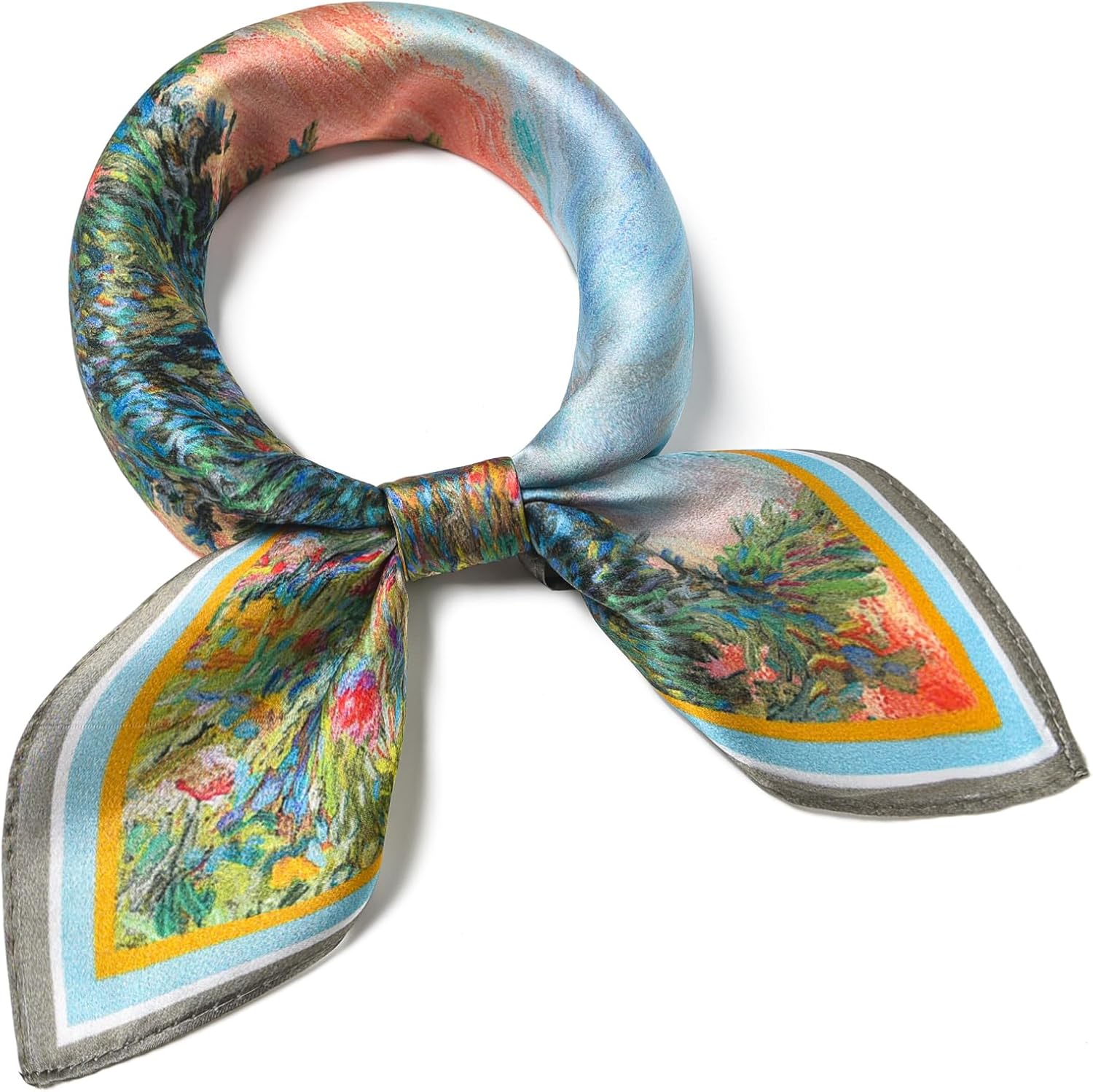 100% Mulberry Silk Scarf 21 "x 21" Square - Neck Scarf - Women Men Small Square Pocket Scarf - With Gift Packed - Image 8