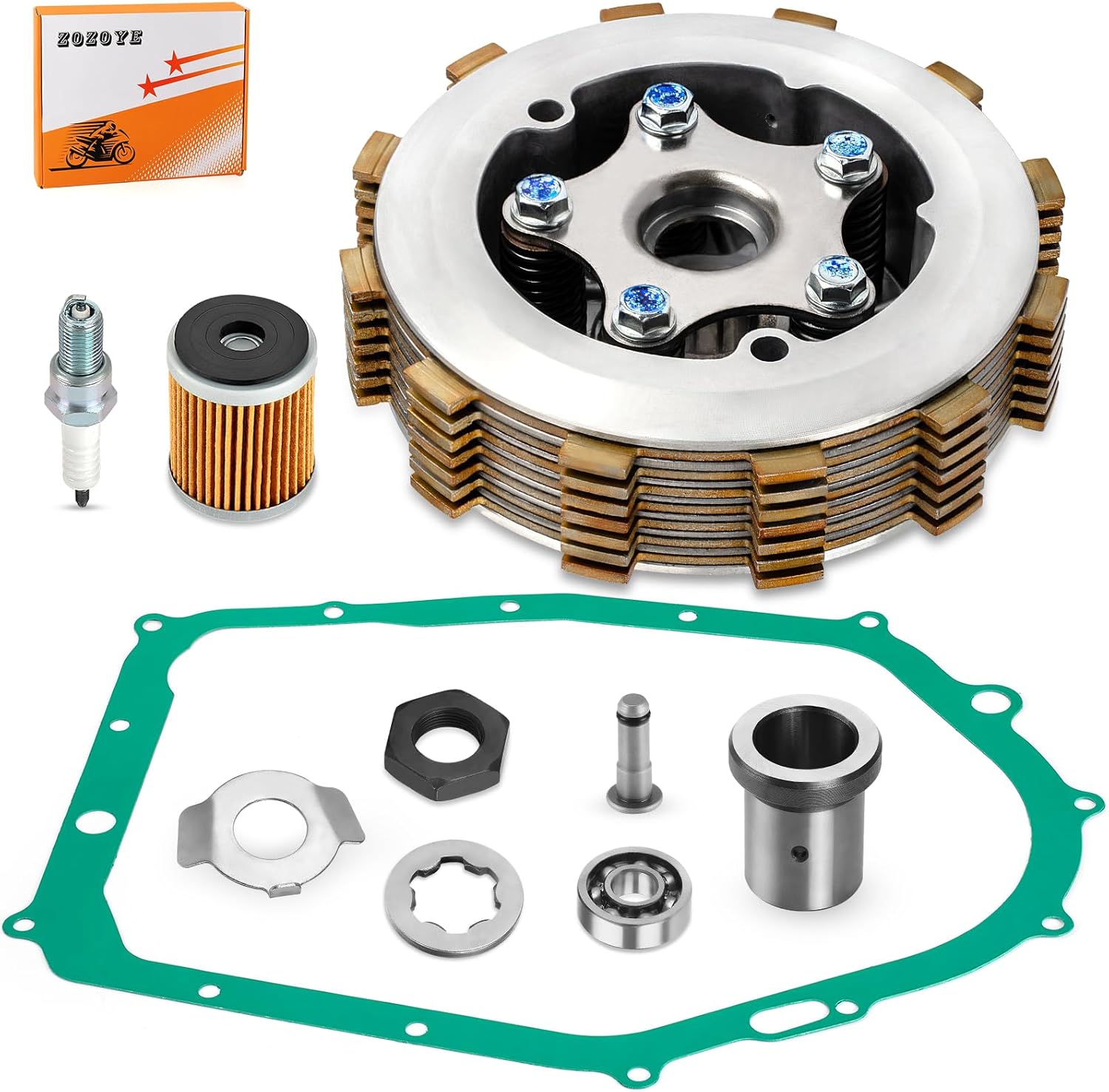 Clutch Kit Assembly w/Gasket for Yamaha Warrior 350 Raptor 350 Big Bear 350 MOTO-4 YFM350 1987-2013