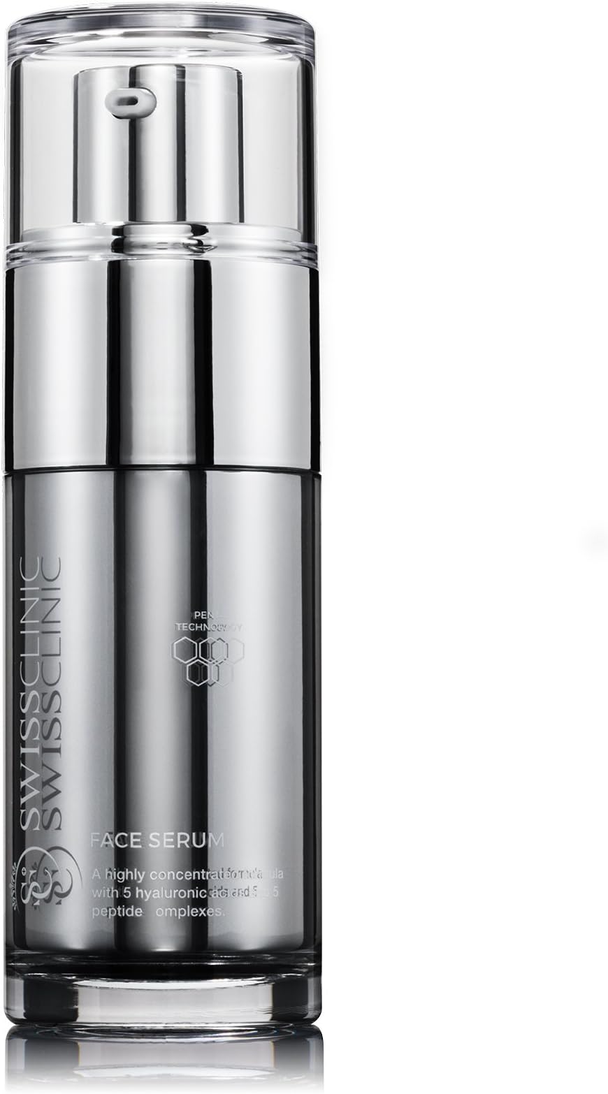 Swiss Clinic Face Serum, Anti aging, wrinkle reducing with hyaluronic acids, 30 ml