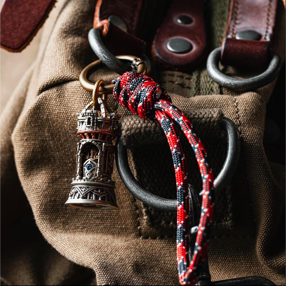 COPPERTIST.WU Turning Keep Pendant for Necklace, Medieval Fortress Knight Jewelry for Men Women,Brass&Copper&White Bronze