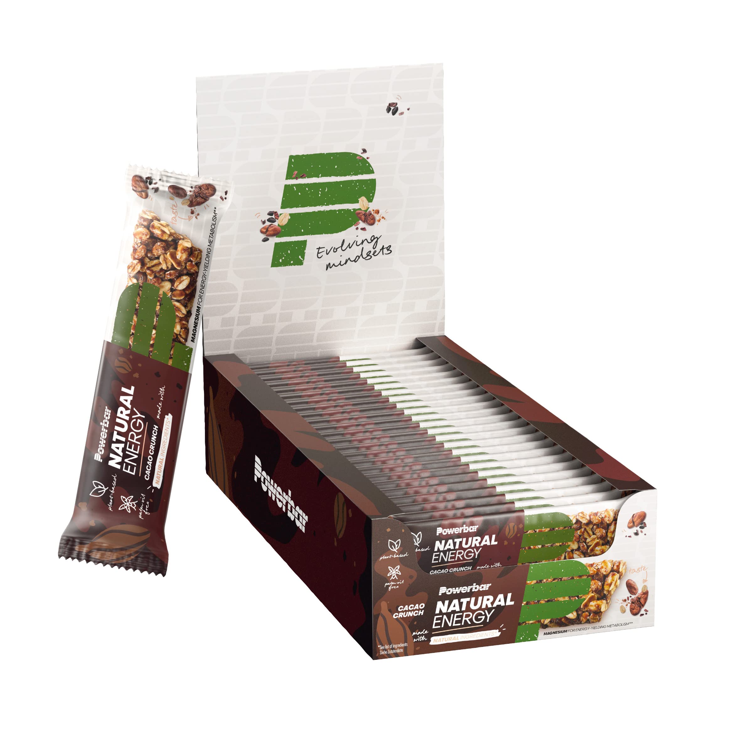 PowerBar Natural Energy Cereal Cacao Crunch 24x40g - Barrette Energetiche di Carboidrati Vegetali + Magnesio