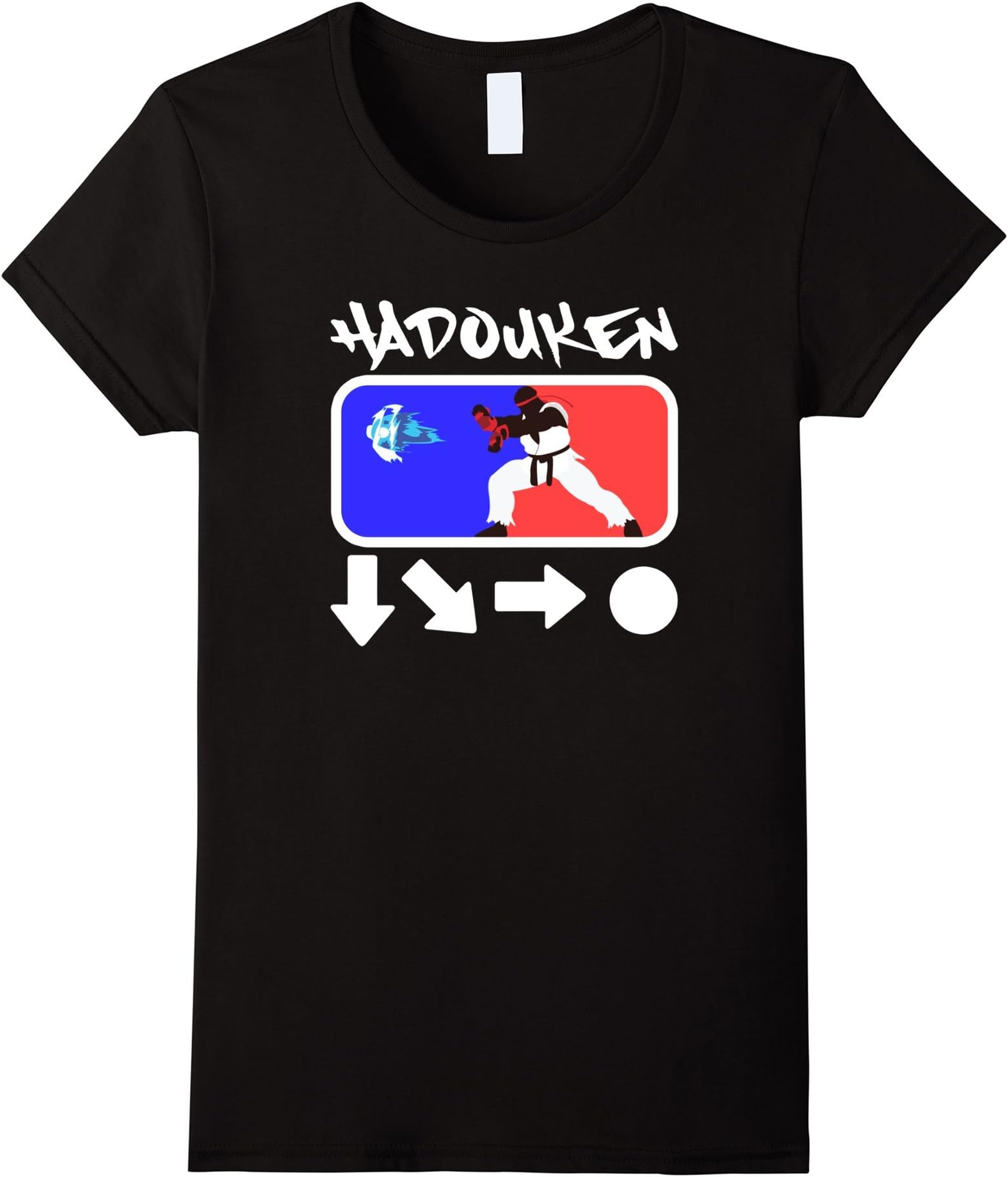 Women's PREMIUM Hadouken Funny retro video game T-shirt | ON SALE Large Black