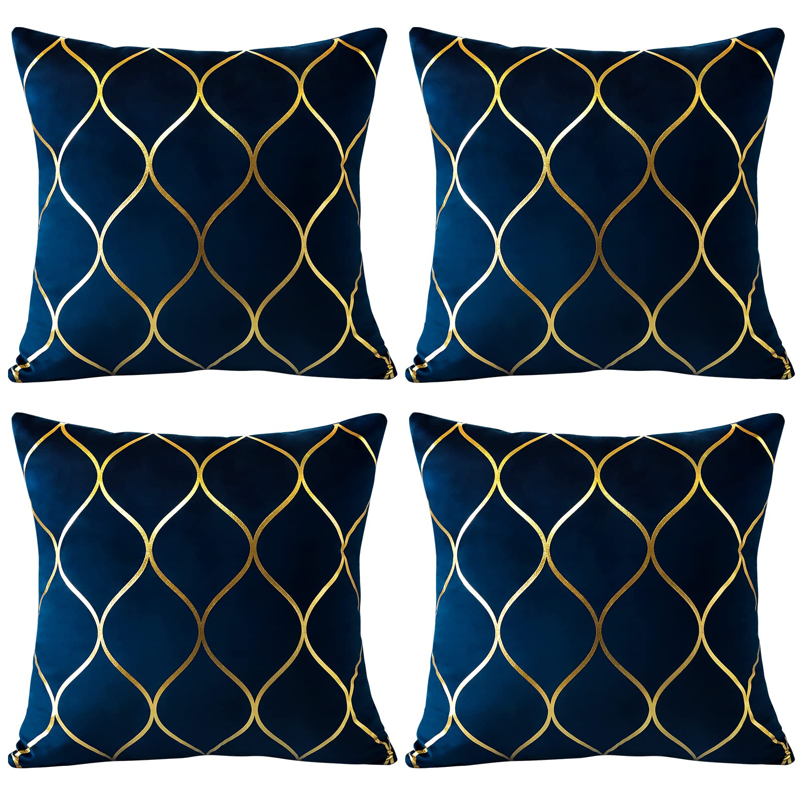 Taie d'oreiller 18"x 18" velours bleu marine canapé salon maison 45x45cm