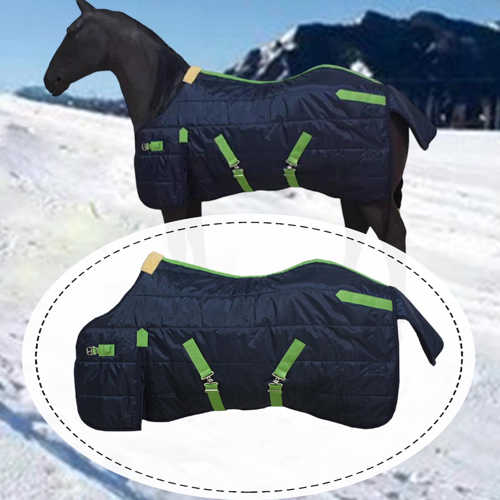 Qianly Manta para Caballo con Protección contra Viento Y Frío Sábana Impermeable para Lluvia Abrigo Térmico para Potro Vestimenta Ecuestre Adecuada para
