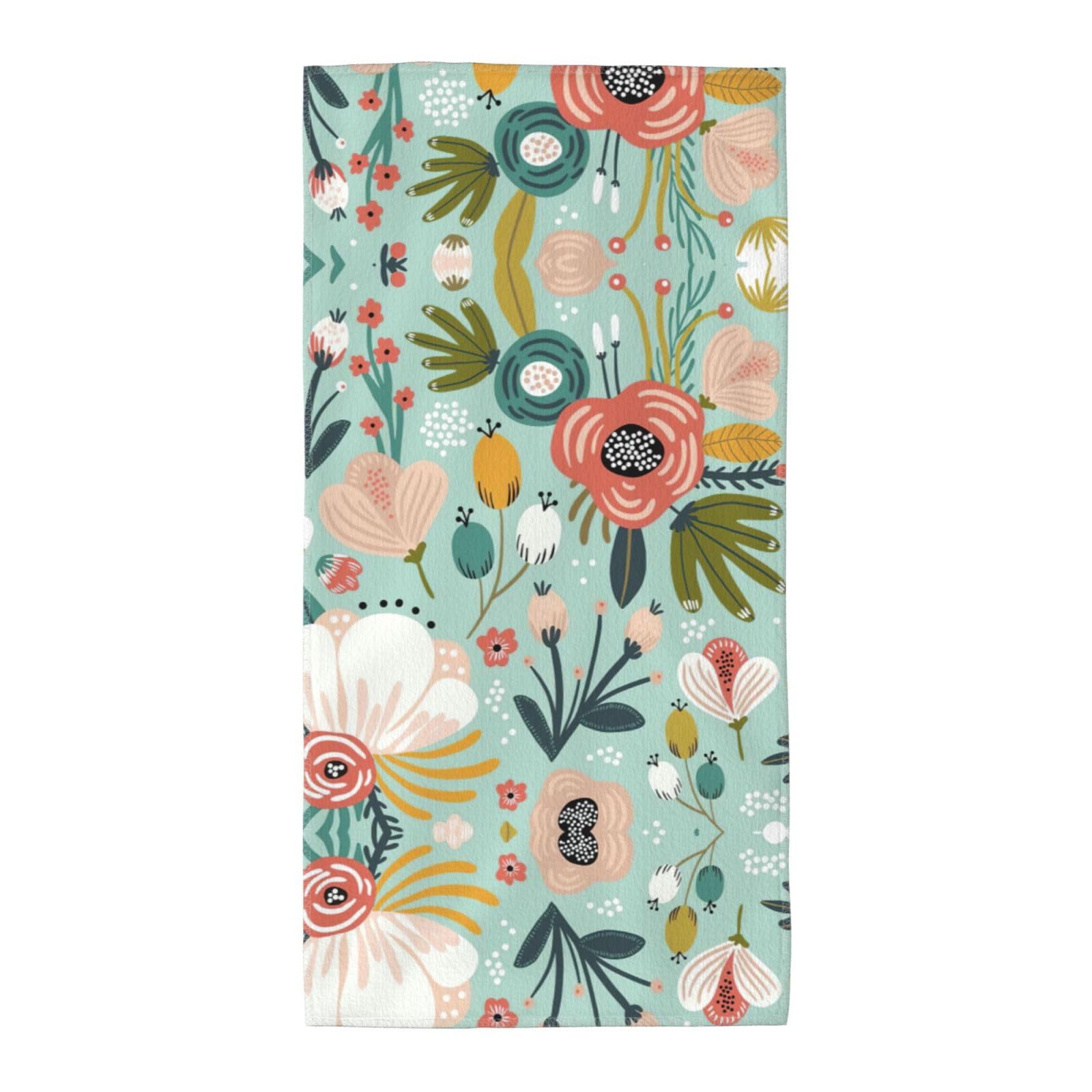 WYCZHY Flowers Printed Quick Dry Beach Towel For Camping Travel Vacation
