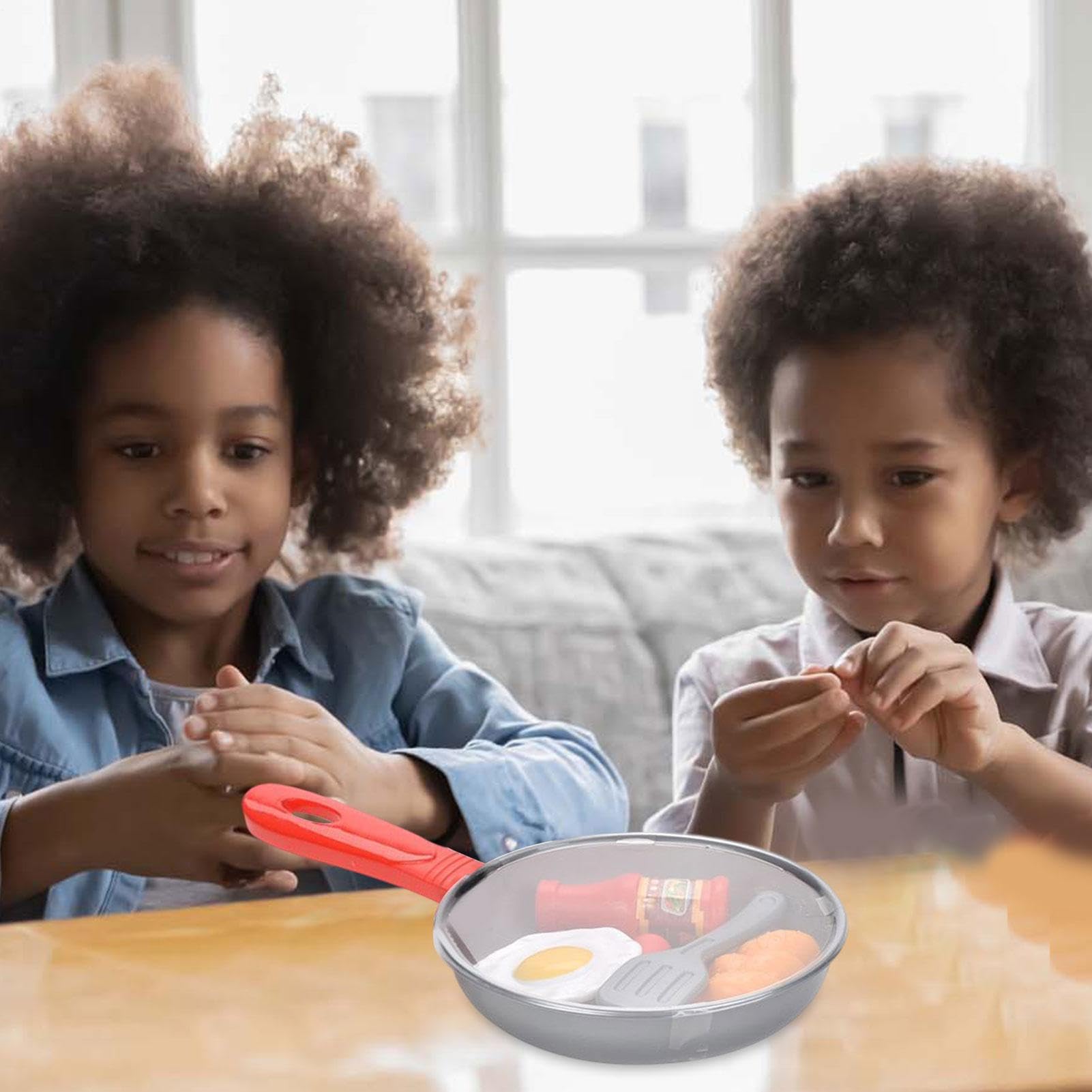 Bratpfanne, Bastelspielzeug für | Fake Foods, Spielset, fantasievolles Entwicklungsspielzeug, lustiges Lernspielzubehör für Kinder ab 3 Jahren