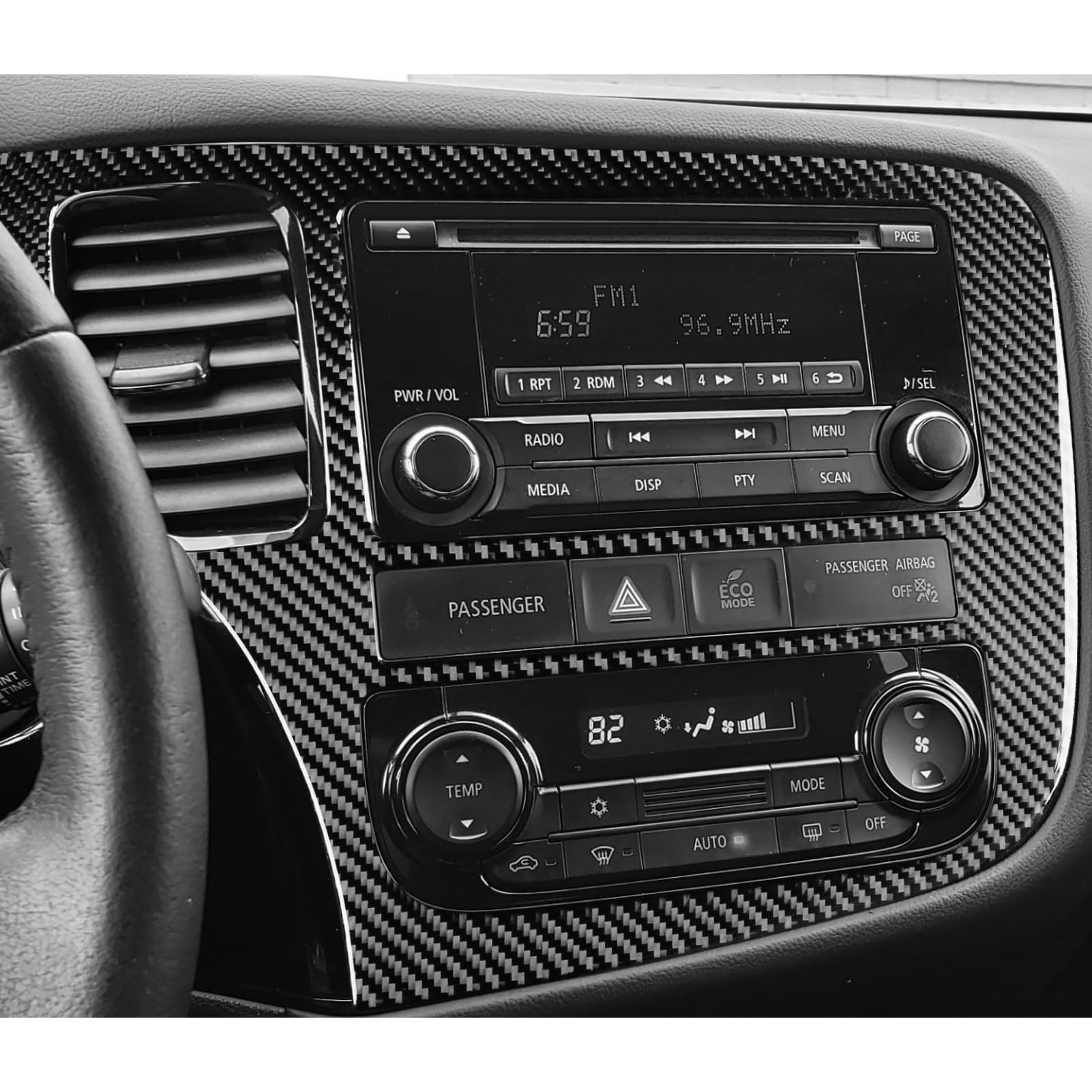 Car Interior Decoration Accessories Center Panel Carbon Fiber Trim Sticker Compatible with Mitsubishi Outlander 2014 2015 2016
