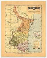 Vista 1 de Antiguos Maps Estado Libre y Soberano de Tamaulipas del Atlas Mexicano circa 1884 Póster decorativo vintage para pared, 24 x 30 pulgadas