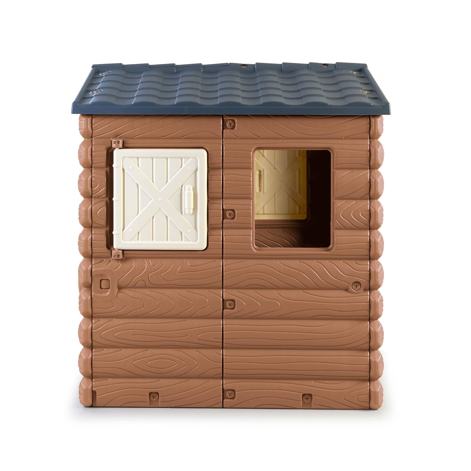 FEBER Camping Cottage Cabaña de Juegos Casita de Juguete Madera Ventanas Puerta abatibles Niños 1 año