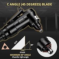 Vista 3 de AMTOVL 10PCS Triangle Cutter Heads C Angle for Pneumatic Chamfering Machine,Carbide Turning Inserts for Mini Air Chamfer Tool Replacement Lathe